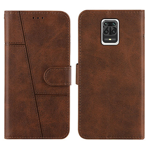 Funda de Cuero Cartera con Soporte Carcasa Y01X para Xiaomi Redmi Note 9 Pro Marron