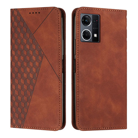 Funda de Cuero Cartera con Soporte Carcasa Y02X para Oppo F21 Pro 4G Marron