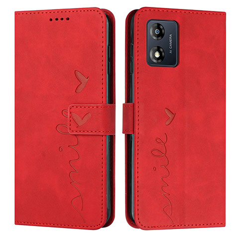 Funda de Cuero Cartera con Soporte Carcasa Y03X para Motorola Moto E13 Rojo