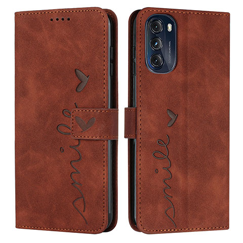 Funda de Cuero Cartera con Soporte Carcasa Y03X para Motorola Moto G 5G (2022) Marron