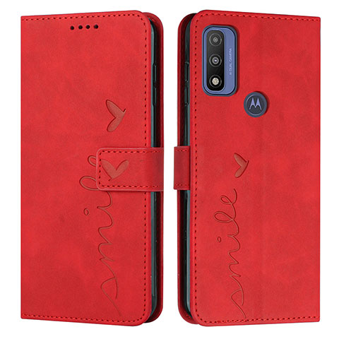 Funda de Cuero Cartera con Soporte Carcasa Y03X para Motorola Moto G Pure Rojo