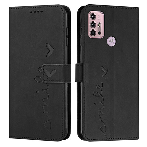 Funda de Cuero Cartera con Soporte Carcasa Y03X para Motorola Moto G10 Negro