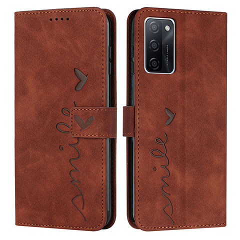 Funda de Cuero Cartera con Soporte Carcasa Y03X para Oppo A55S 5G Marron