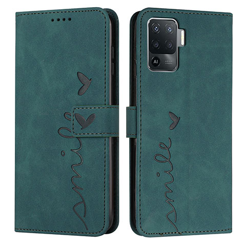 Funda de Cuero Cartera con Soporte Carcasa Y03X para Oppo A94 4G Verde