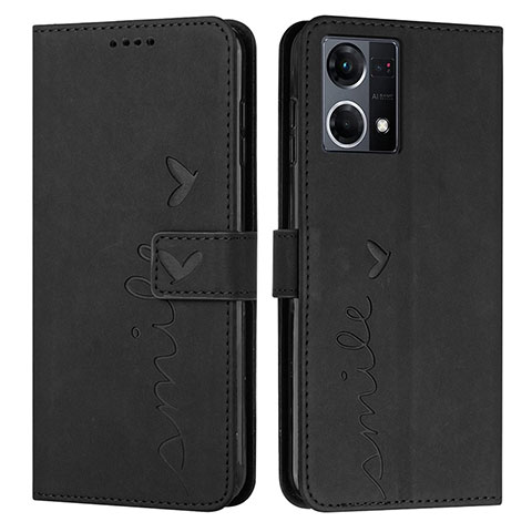 Funda de Cuero Cartera con Soporte Carcasa Y03X para Oppo F21s Pro 4G Negro