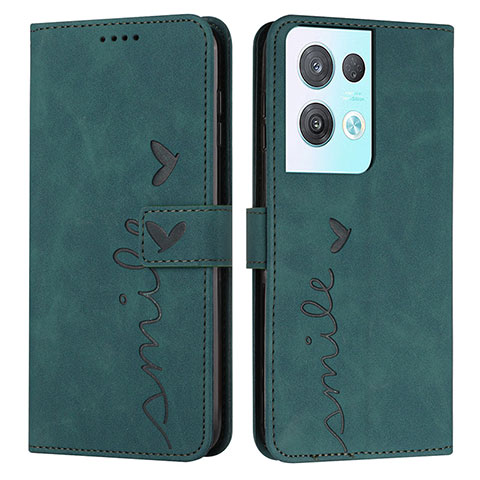 Funda de Cuero Cartera con Soporte Carcasa Y03X para Oppo Reno8 Pro+ Plus 5G Verde