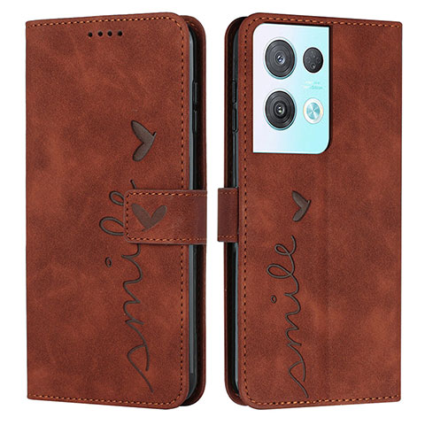 Funda de Cuero Cartera con Soporte Carcasa Y03X para Oppo Reno9 Pro+ Plus 5G Marron