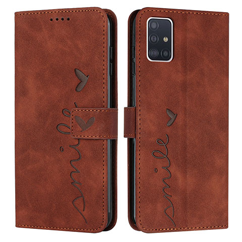 Funda de Cuero Cartera con Soporte Carcasa Y03X para Samsung Galaxy A71 5G Marron