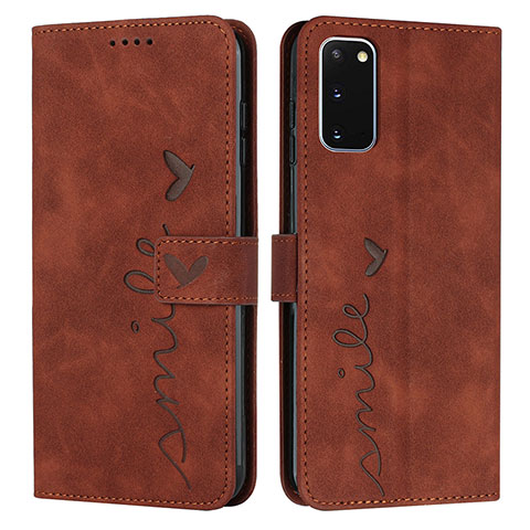 Funda de Cuero Cartera con Soporte Carcasa Y03X para Samsung Galaxy S20 5G Marron