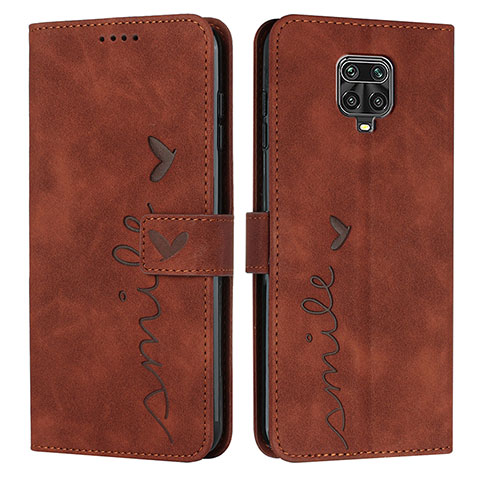 Funda de Cuero Cartera con Soporte Carcasa Y03X para Xiaomi Redmi Note 9 Pro Marron