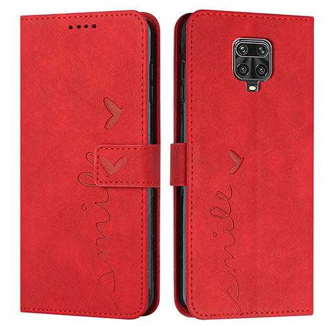 Funda de Cuero Cartera con Soporte Carcasa Y03X para Xiaomi Redmi Note 9 Pro Rojo