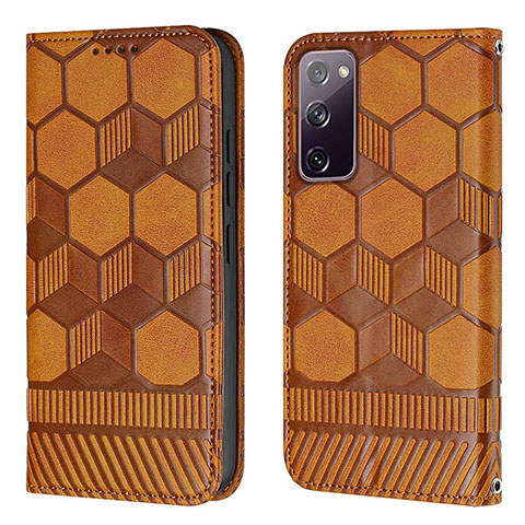 Funda de Cuero Cartera con Soporte Carcasa Y05B para Samsung Galaxy S20 FE 5G Marron Claro