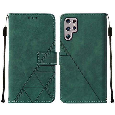 Funda de Cuero Cartera con Soporte Carcasa Y07B para Samsung Galaxy S21 Ultra 5G Verde
