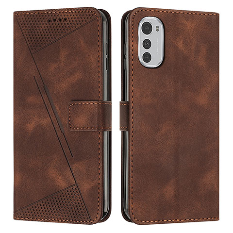 Funda de Cuero Cartera con Soporte Carcasa Y07X para Motorola Moto E32 Marron