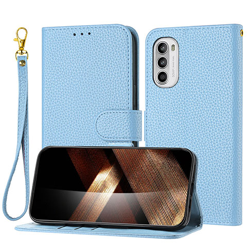 Funda de Cuero Cartera con Soporte Carcasa Y09X para Motorola Moto G41 Azul