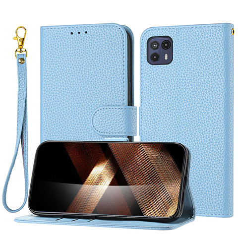 Funda de Cuero Cartera con Soporte Carcasa Y09X para Motorola Moto G50 5G Azul