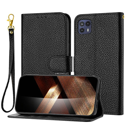 Funda de Cuero Cartera con Soporte Carcasa Y09X para Motorola Moto G50 5G Negro