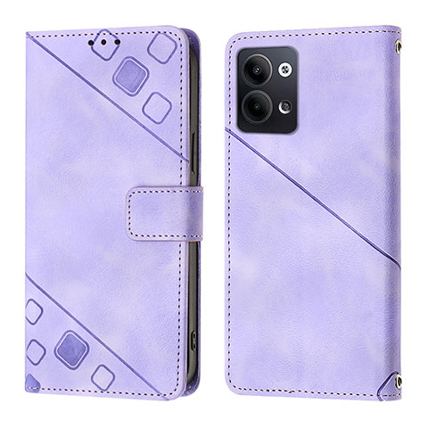 Funda de Cuero Cartera con Soporte Carcasa YB1 para Oppo Reno9 5G Morado