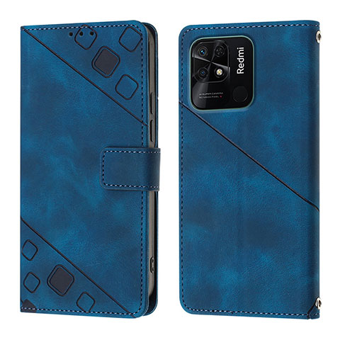 Funda de Cuero Cartera con Soporte Carcasa YB1 para Xiaomi Redmi 10C 4G Azul