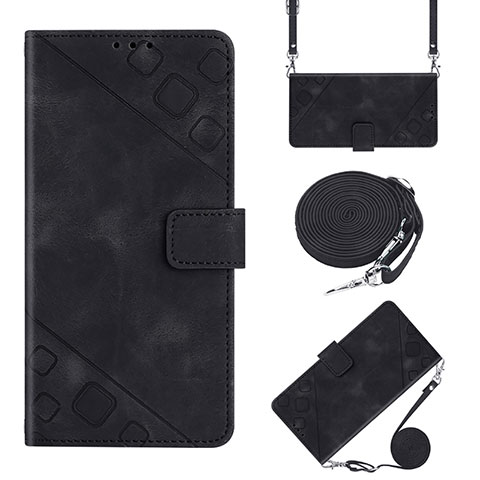 Funda de Cuero Cartera con Soporte Carcasa YB2 para Samsung Galaxy S22 Ultra 5G Negro