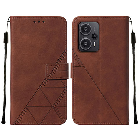 Funda de Cuero Cartera con Soporte Carcasa YB2 para Xiaomi Poco F5 5G Marron