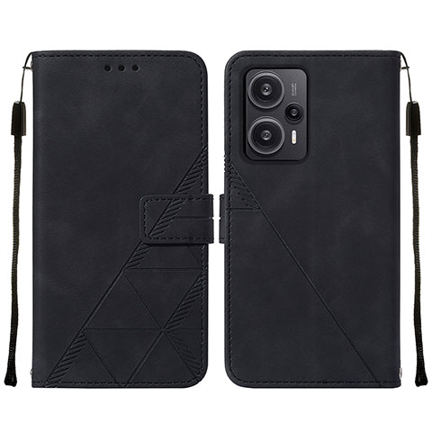 Funda de Cuero Cartera con Soporte Carcasa YB2 para Xiaomi Poco F5 5G Negro