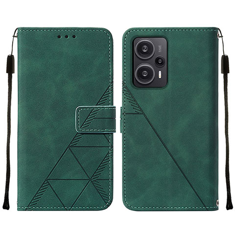 Funda de Cuero Cartera con Soporte Carcasa YB2 para Xiaomi Poco F5 5G Verde