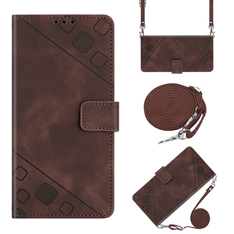 Funda de Cuero Cartera con Soporte Carcasa YB2 para Xiaomi Redmi 10C 4G Marron