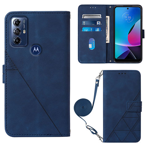 Funda de Cuero Cartera con Soporte Carcasa YB3 para Motorola Moto G Power (2022) Azul