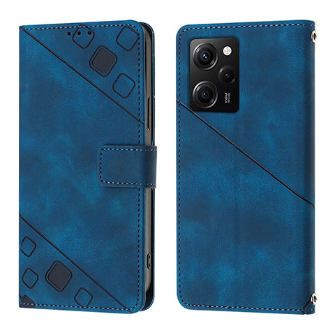 Funda de Cuero Cartera con Soporte Carcasa YB3 para Xiaomi Redmi Note 12 Pro Speed 5G Azul