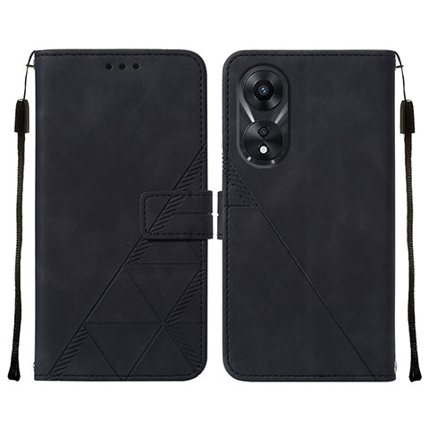 Funda de Cuero Cartera con Soporte Carcasa YB4 para Oppo A58 5G Negro