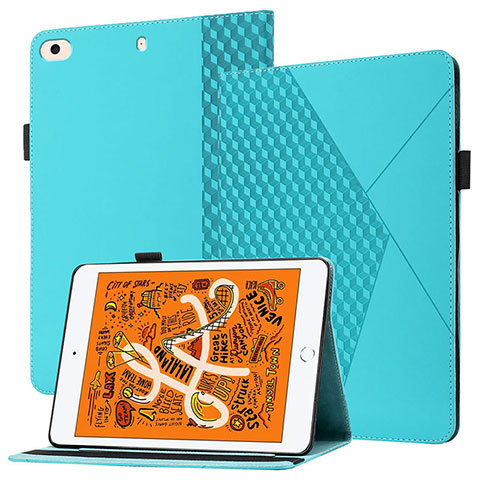 Funda de Cuero Cartera con Soporte Carcasa YX1 para Apple iPad Mini 5 (2019) Azul Claro