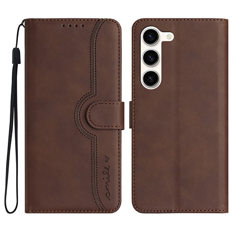 Funda de Cuero Cartera con Soporte Carcasa YX2 para Samsung Galaxy S22 5G Marron