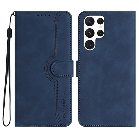 Funda de Cuero Cartera con Soporte Carcasa YX2 para Samsung Galaxy S23 Ultra 5G Azul