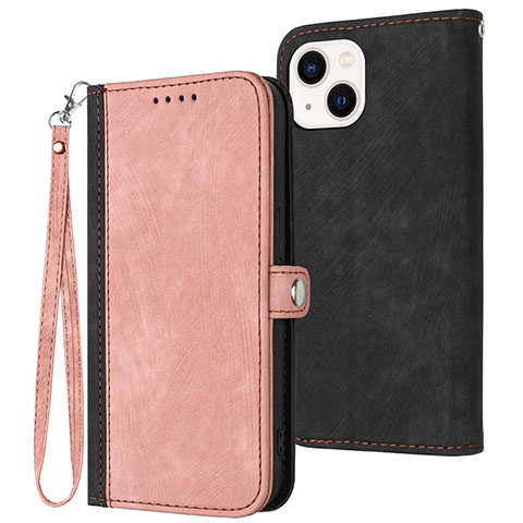 Funda de Cuero Cartera con Soporte Carcasa YX3 para Apple iPhone 13 Oro Rosa