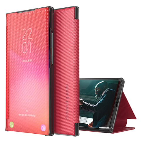 Funda de Cuero Cartera con Soporte Carcasa ZL1 para Samsung Galaxy Note 20 Ultra 5G Rojo