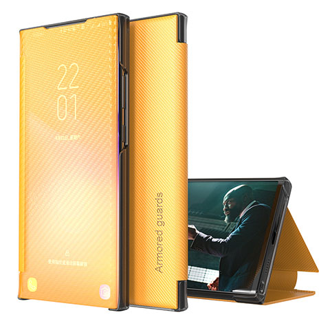 Funda de Cuero Cartera con Soporte Carcasa ZL1 para Samsung Galaxy S20 5G Amarillo