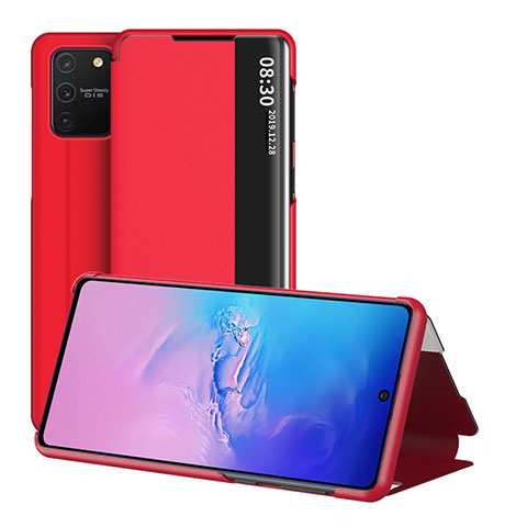 Funda de Cuero Cartera con Soporte Carcasa ZL2 para Samsung Galaxy M80S Rojo