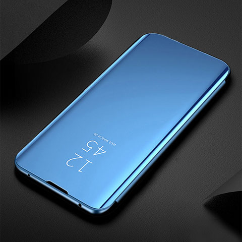 Funda de Cuero Cartera con Soporte Espejo Carcasa H01 para Samsung Galaxy S21 5G Azul Cielo