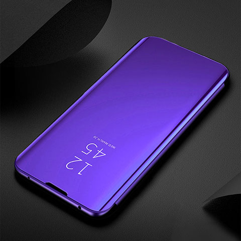 Funda de Cuero Cartera con Soporte Espejo Carcasa L01 para Samsung Galaxy A50 Azul Real