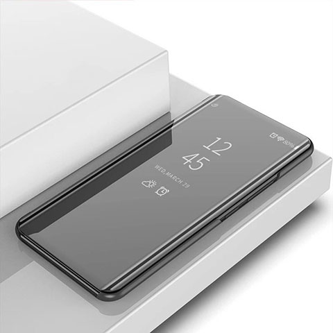 Funda de Cuero Cartera con Soporte Espejo Carcasa L01 para Xiaomi Redmi 10X 5G Negro