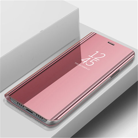 Funda de Cuero Cartera con Soporte Espejo Carcasa L02 para Huawei Nova 5 Pro Oro Rosa