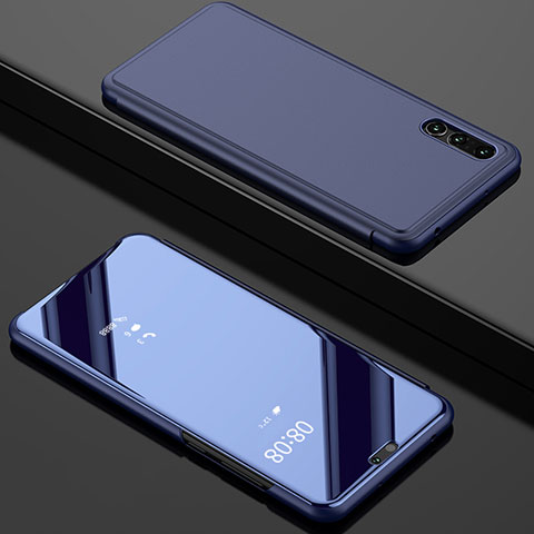 Funda de Cuero Cartera con Soporte Espejo Carcasa L02 para Huawei P20 Pro Cian