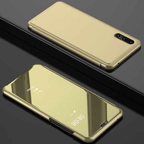 Funda de Cuero Cartera con Soporte Espejo Carcasa L02 para Huawei P20 Pro Oro