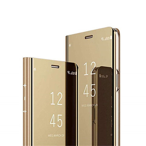 Funda de Cuero Cartera con Soporte Espejo Carcasa L02 para LG V50 ThinQ 5G Oro