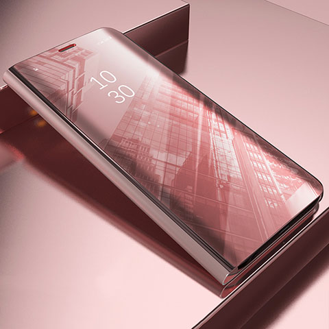 Funda de Cuero Cartera con Soporte Espejo Carcasa L03 para Xiaomi Mi 12 Pro 5G Oro Rosa