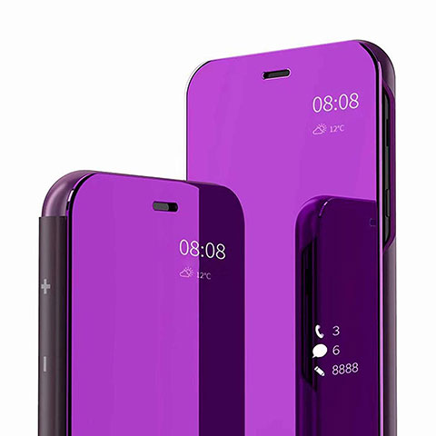 Funda de Cuero Cartera con Soporte Espejo Carcasa L04 para Huawei Mate 20 Pro Morado