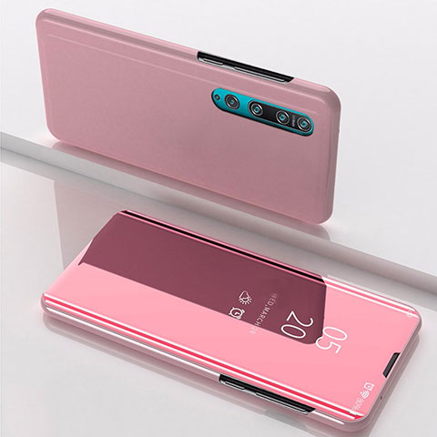 Funda de Cuero Cartera con Soporte Espejo Carcasa L04 para Xiaomi Mi 10 Oro Rosa