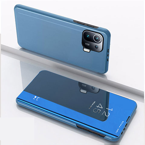 Funda de Cuero Cartera con Soporte Espejo Carcasa L04 para Xiaomi Mi 11 Pro 5G Azul