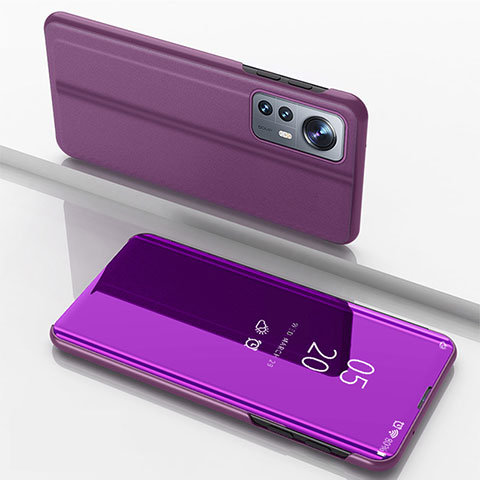 Funda de Cuero Cartera con Soporte Espejo Carcasa L04 para Xiaomi Mi 12S Pro 5G Morado